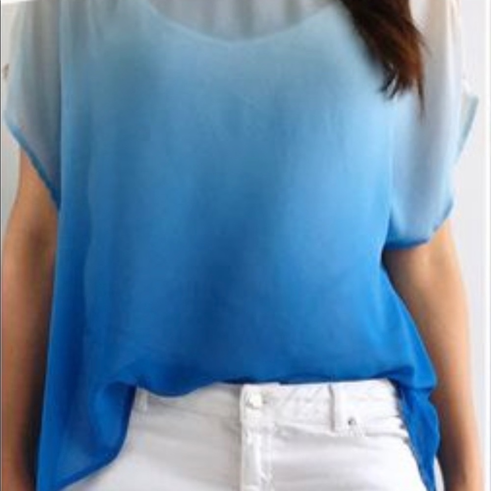 Forever 21 Blue and White Ombré Sheer Top
Cover up